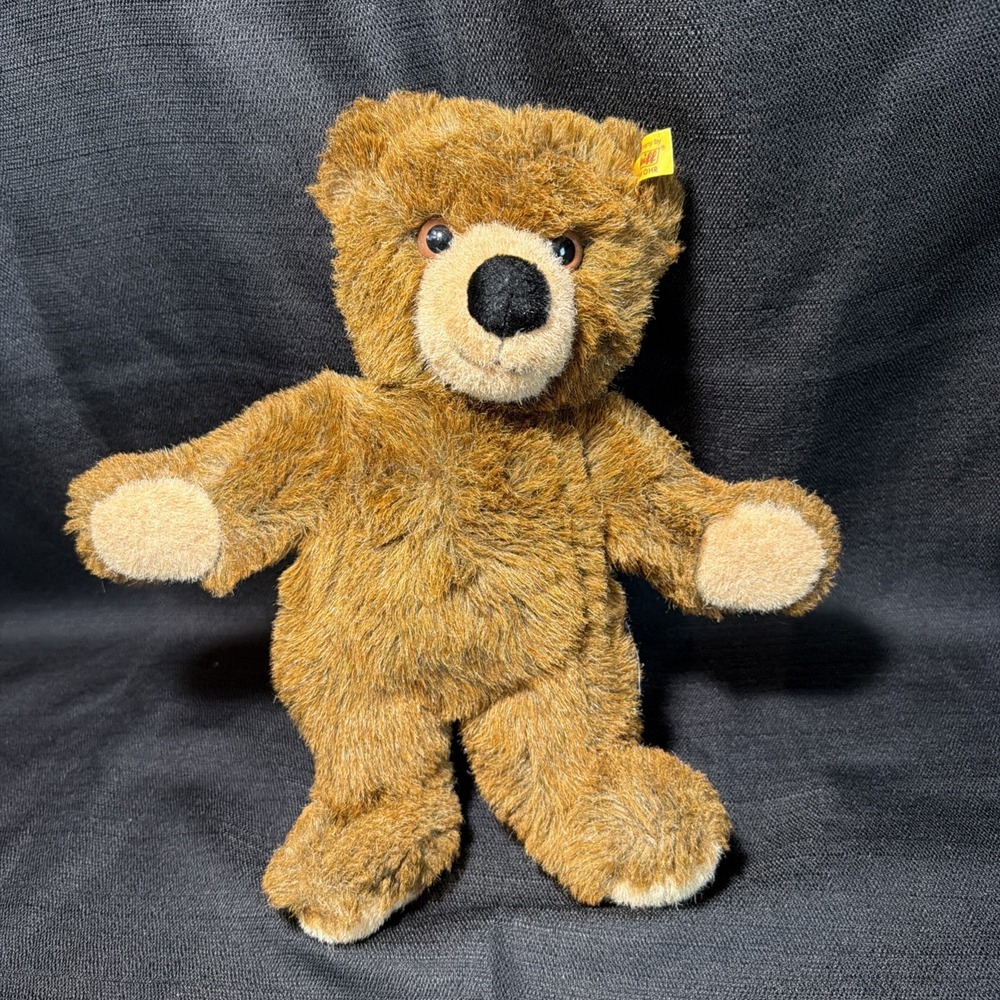 12" STEIFF TEDDY BEAR 021701 Brown Plush Stuffed Animal Doll Made In Germany